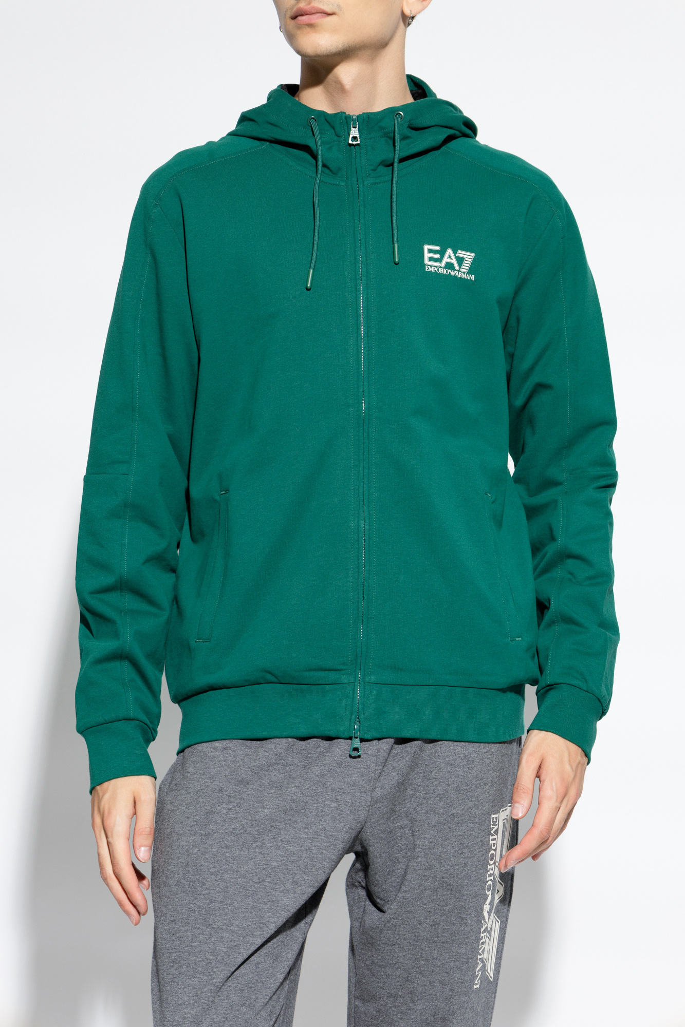 Green Hoodie EA7 Emporio Armani Vitkac Italy